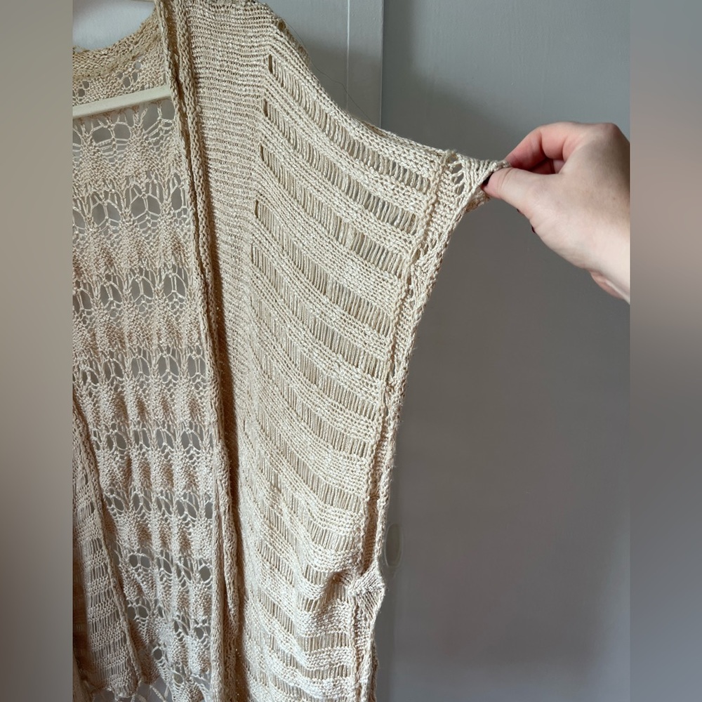 Boho Fringed Open Short-Sleeve Cardigan - image 2
